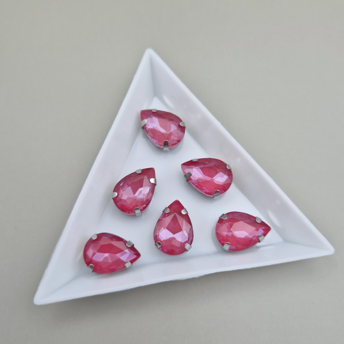 Stras 10x14mm lacrima Rosu satin [1]