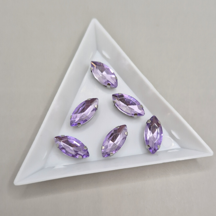 Stras 7x15mm Frunza violet - vopsit [1]