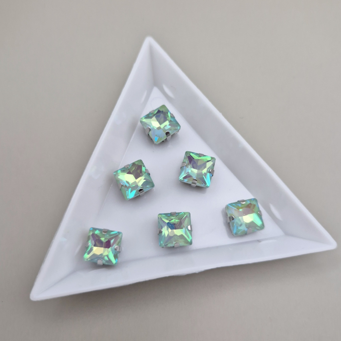 Stras 8mm patrat peridot AB [1]