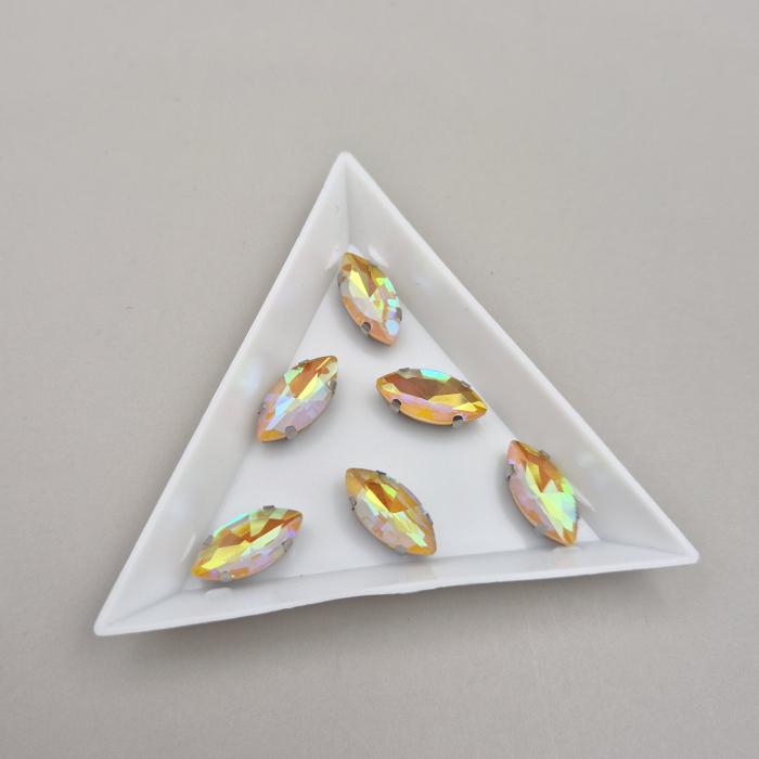 Stras Frunza 7x15mm Topaz AB [1]