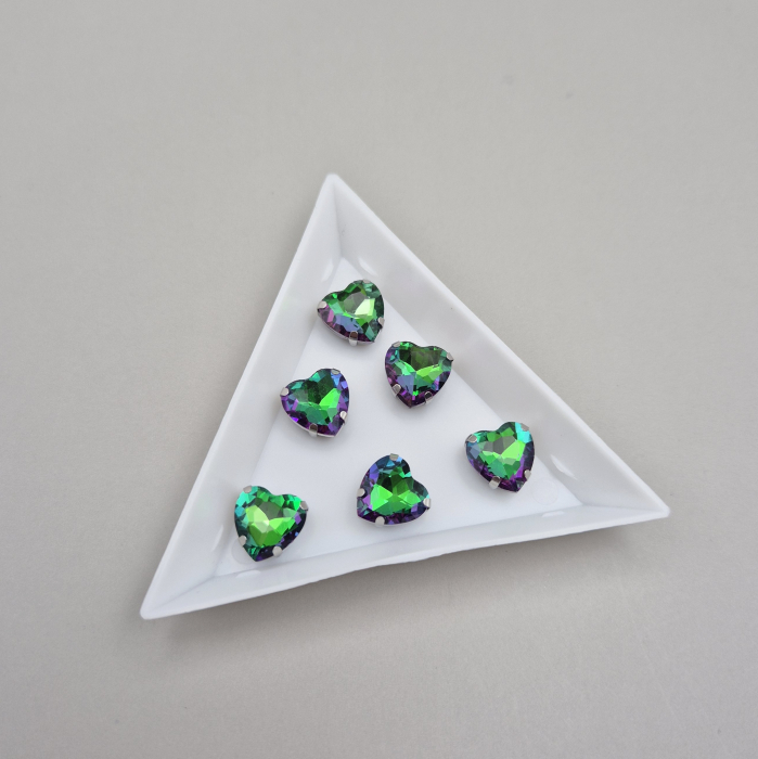 Stras inima 10mm emerald RB [1]