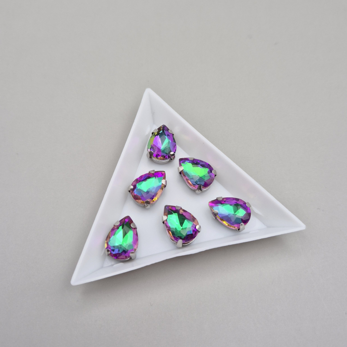 Stras lacrima 10x14mm colorful emerald RB [1]