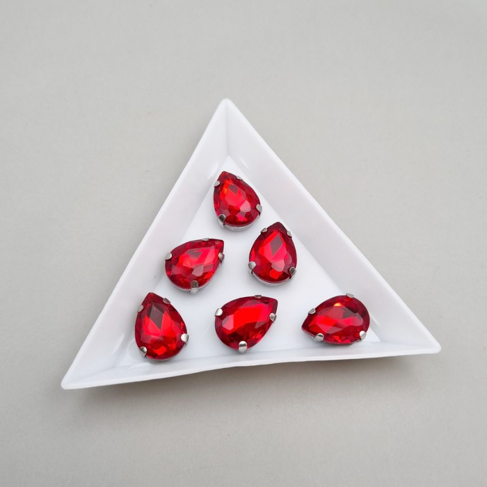 Stras 10x14mm lacrima Rosu deschis [1]