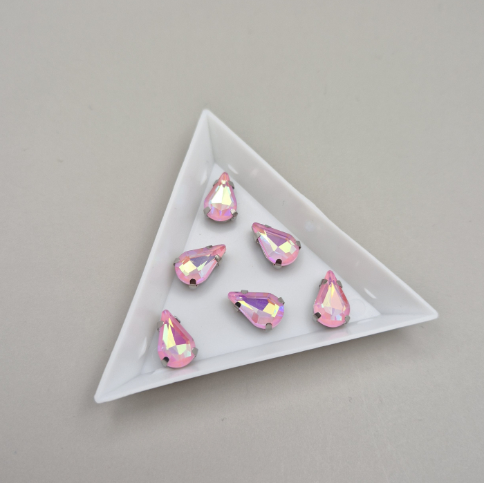 Stras lacrima 8x13mm roz AB [1]