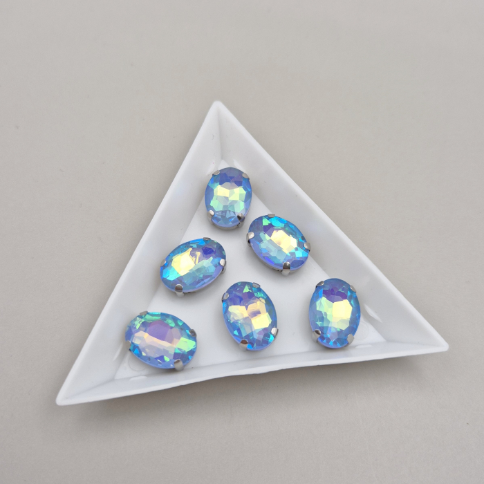 Stras Oval 10x14mm Safir deschis AB [1]