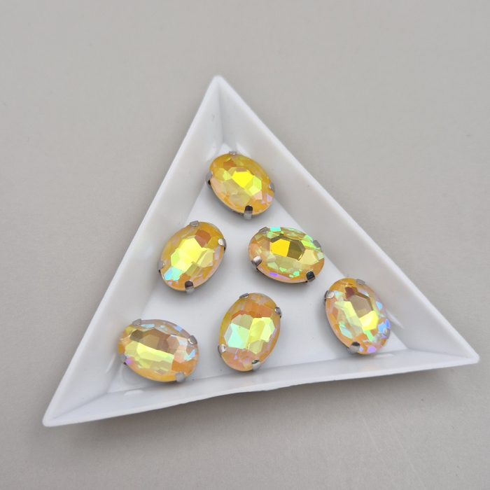 Stras Oval 10x14mm Topaz AB [1]