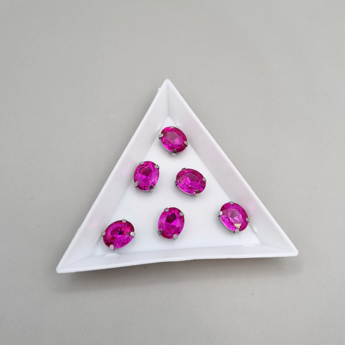 Stras oval 8x10mm fucsia [1]