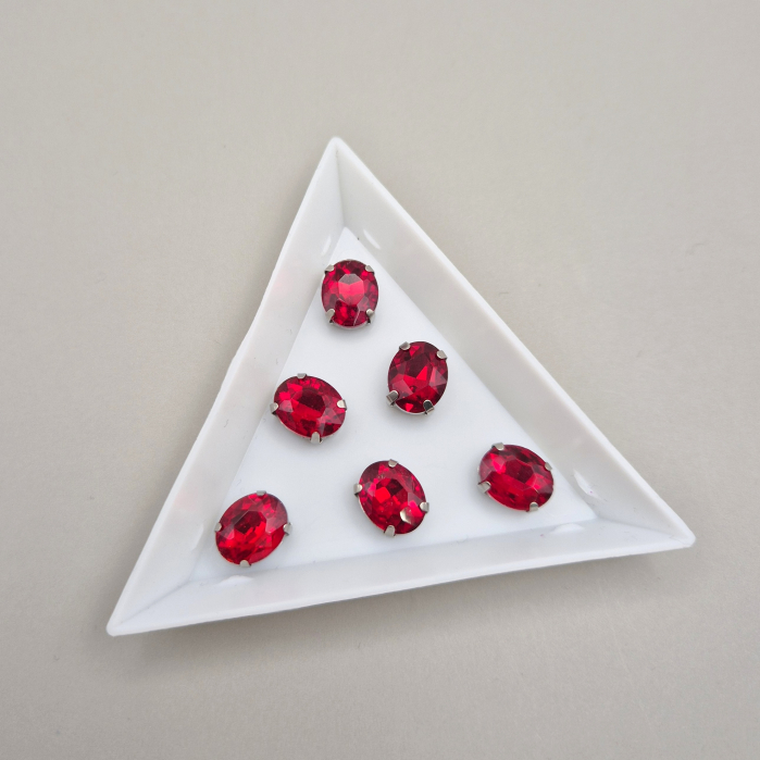Stras Oval 8x10mm rosu [1]