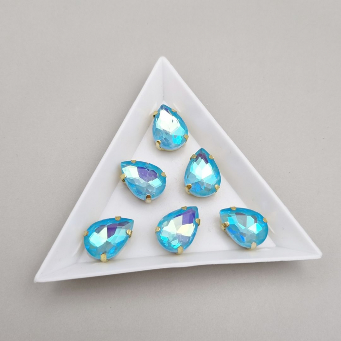 Stras sticla 10x14mm Aquamarine AB [1]