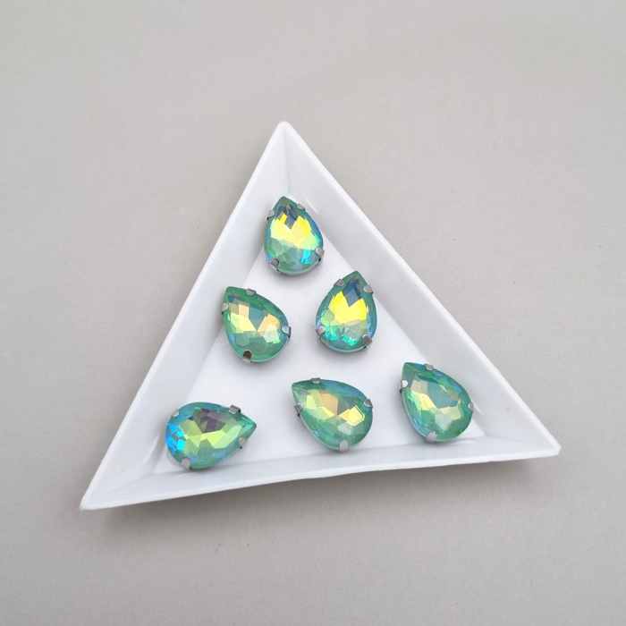 Stras sticla 10x14mm Peridot AB [1]