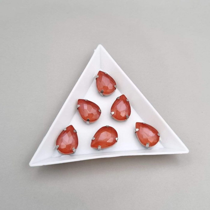 Stras sticla 10x14mm Portocaliu jelly [1]