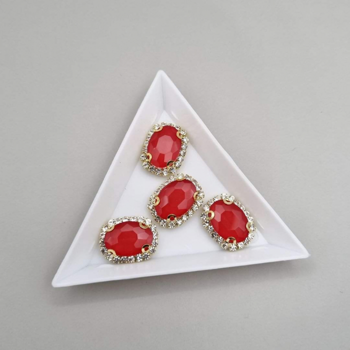 Stras sticla 10x14mm Rosu jelly [1]