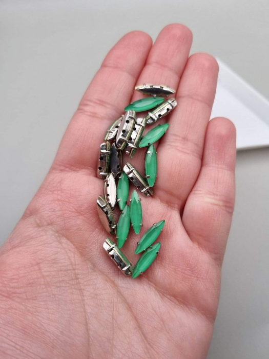 Stras sticla 4x15mm Smarald jelly [1]