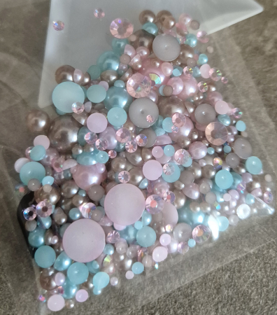 Jumatati perle - Mix jumatati perle/strasuri 10 grame