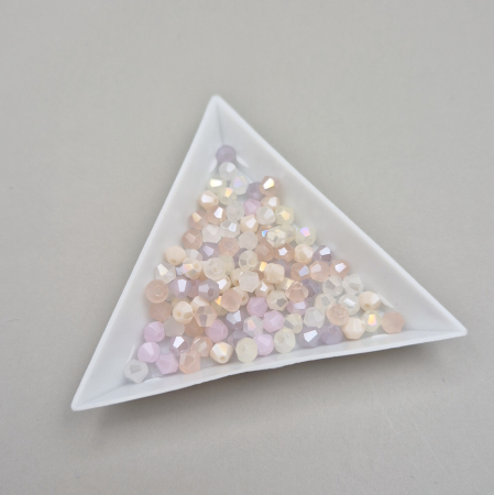 Materiale pe culori - Margele biconice 4mm mix roz/ivoire/mov