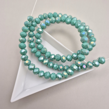 Margele - Margele fatetate 6x4mm verde turcoaz AB