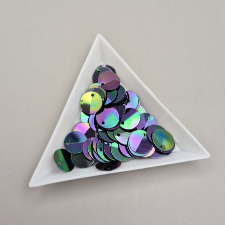 Negru - Paiete indoite 10mm negru AB