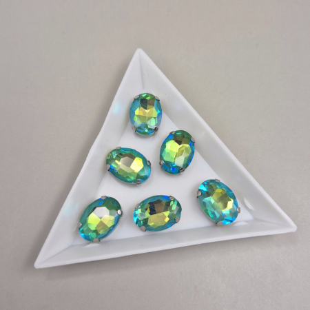 Strasuri - culori speciale - toate formele - Stras Oval 10x14mm Smarald AB