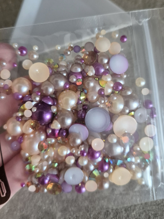 Jumatati perle - Mix jumatati perle/strasuri 10 grame