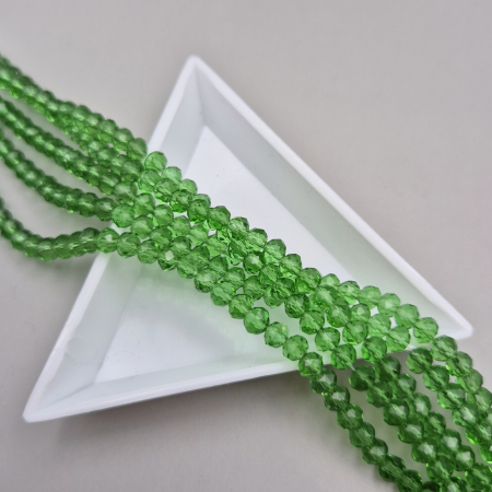 Margele - Margele fatetate 3x4mm verde transp