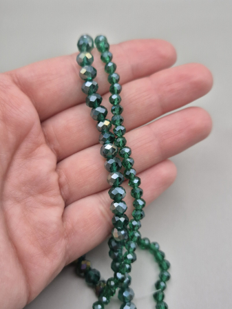 Margele - Margele fatetate 3x4mm / 6x4mm verde smarald AB