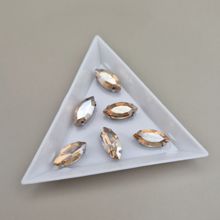 Materiale pe culori - Stras 7x15mm gold peach frunza