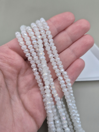 Margele - Margele 3x4mm alb AB