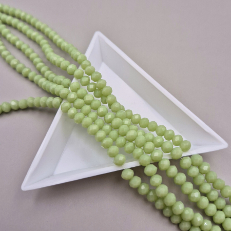 Margele - Margele fatetate 3x4mm verde mat