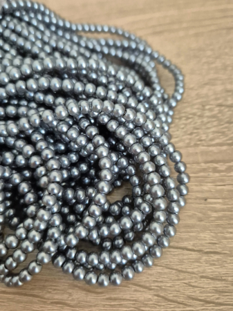 Perle sticla - Perle sticla 4mm gri inchis
