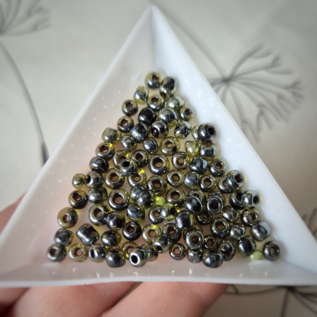 Margele - Margele nisip verde/gri ~4mm