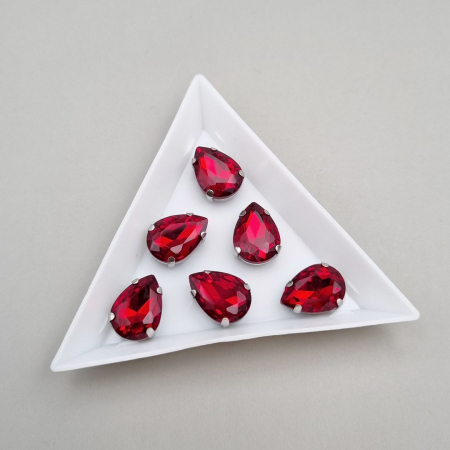 Strasuri Lacrima - Stras Lacrima 10x14mm Rosu Inchis