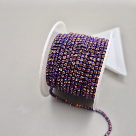 Albastru - Lant strasuri sapphire volcano 2mm