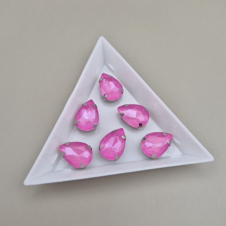 Roz - Stras 10x14mm roz satin lacrima
