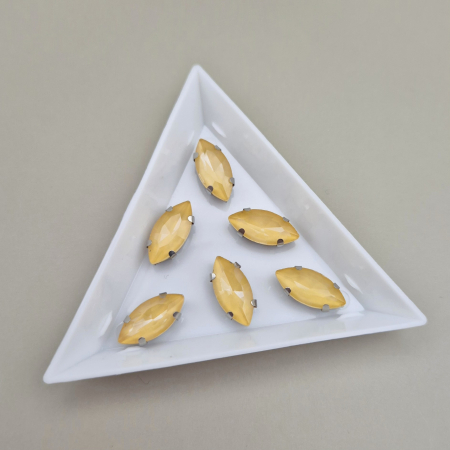 Galben/ Topaz - Stras 7x15mm topaz satin frunza