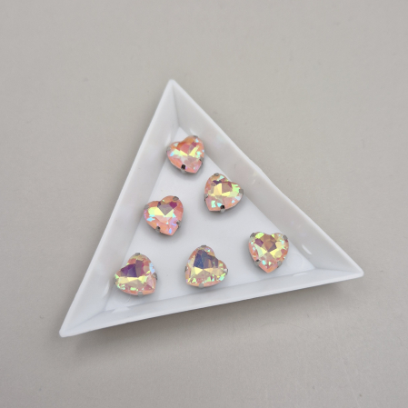 Strasuri Inima - Stras inima 10mm peach AB