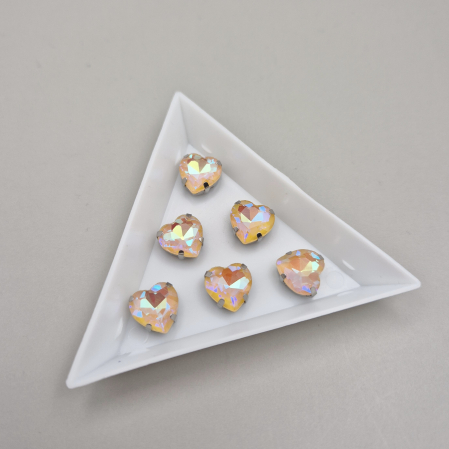 Strasuri Inima - Stras inima 10mm portocaliu AB