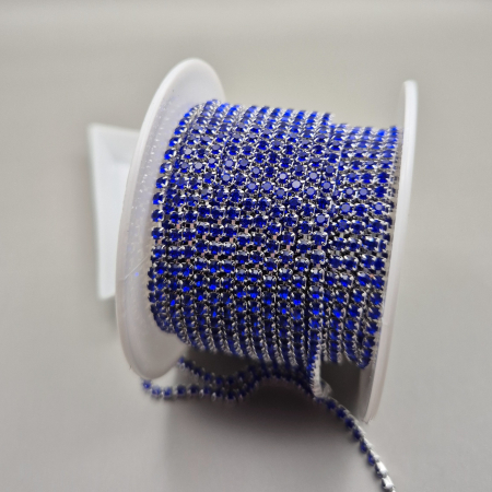 Albastru - Lant strasuri safir 2mm/2.5mm