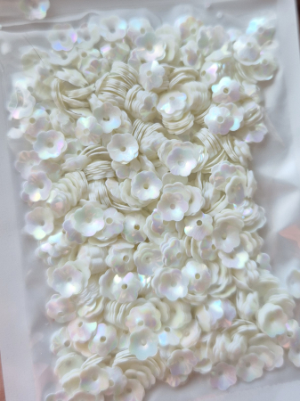 Ivoire - Paiete floare cupa 6mm milky white AB 2