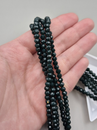 Margele - Margele fatetate 3x4mm verde inchis