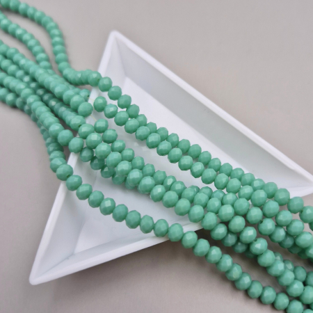 Margele - Margele fatetate 3x4mm verde turcoaz