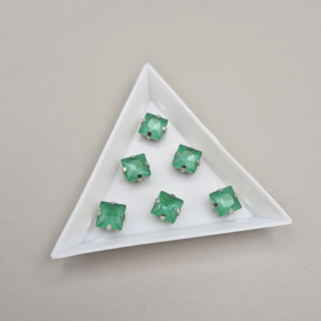 Strasuri Patrate si Triunghi - Stras patrat 8mm smarald jelly