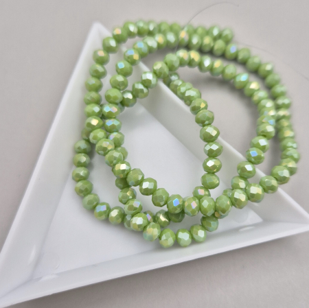 Margele - Margele fatetate 3x4mm verde AB