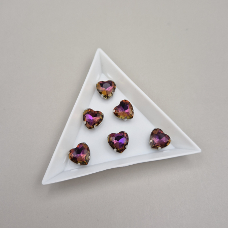 Strasuri Inima - Stras inima 10mm Amethis RB