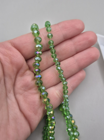 Fatetate 3x4mm - Margele fatetate 3x4mm / 6x4mm verde AB