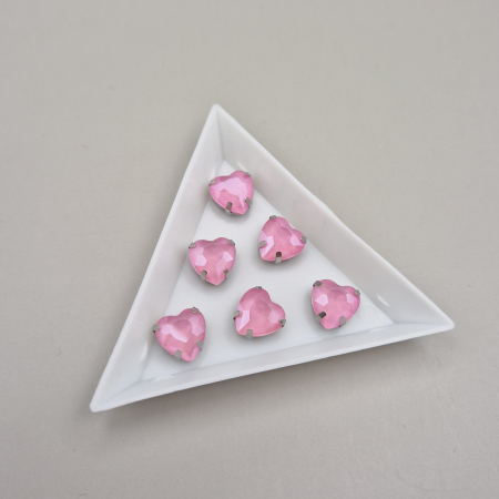 Strasuri Inima - Stras 10mm inima rose jelly