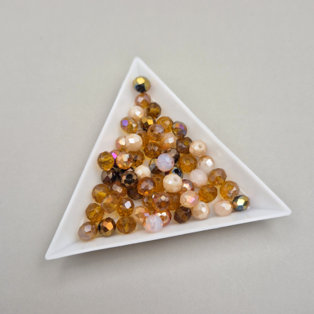 Fatetate 6x4mm - Margele fatetate 6x4mm mix maro