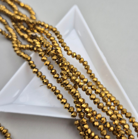 Fatetate 2x3mm - Margele fatetate 2x3mm auriu