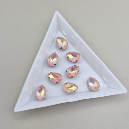 Strasuri in montura - Stras 7x10mm lacrima lt peach AB