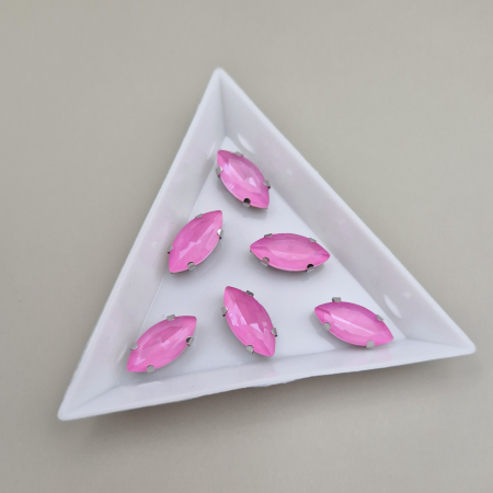 Roz - Stras 7x15mm frunza Roz satin