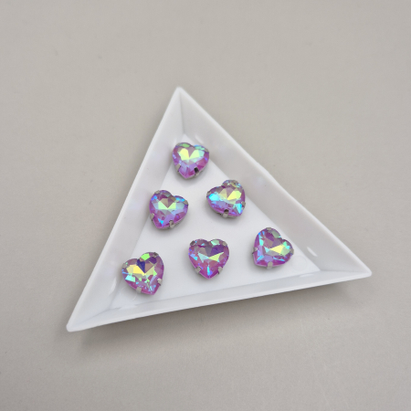 Strasuri Inima - Stras inima 10mm violet AB